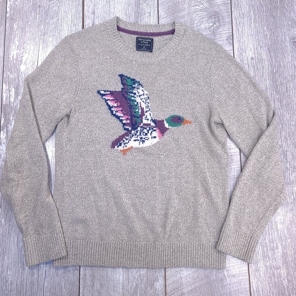 Abercrombie & Fitch Sweaters - Abercrombie Fitch Womens Duck Design Wool Blend Sweater Size XS Beige Pullover